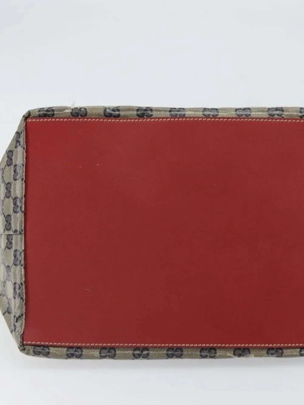 GUCCI GG Crystal Sherry Line Tote Bag Coated Canvas Navy Gold 131231 Auth 164487